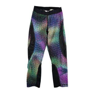 NIKE Pro Hypercool Women's Leggings Black Mesh Cut Out Colorful Neon Leggings XS